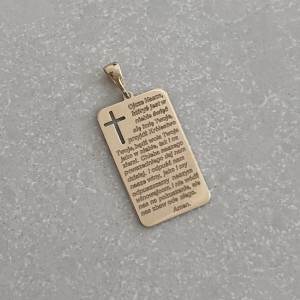 Wisiorek zawieszka blaszka krzyż modlitwa 1,96g